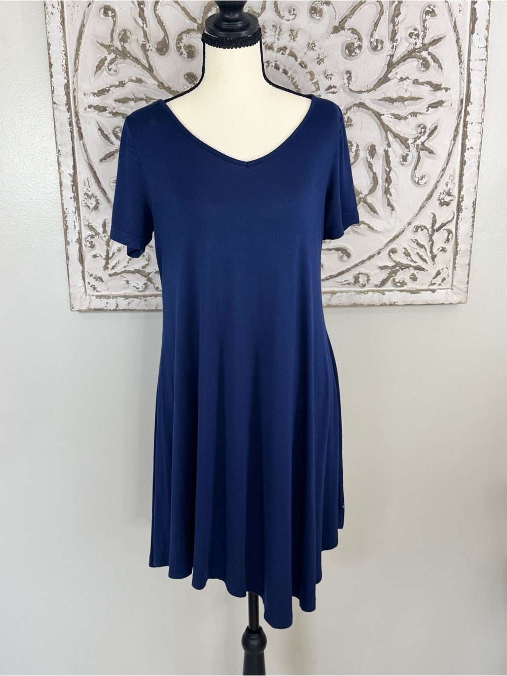 Royal Blue Swing Dress – Soft Stretch Knit – Casual Chic